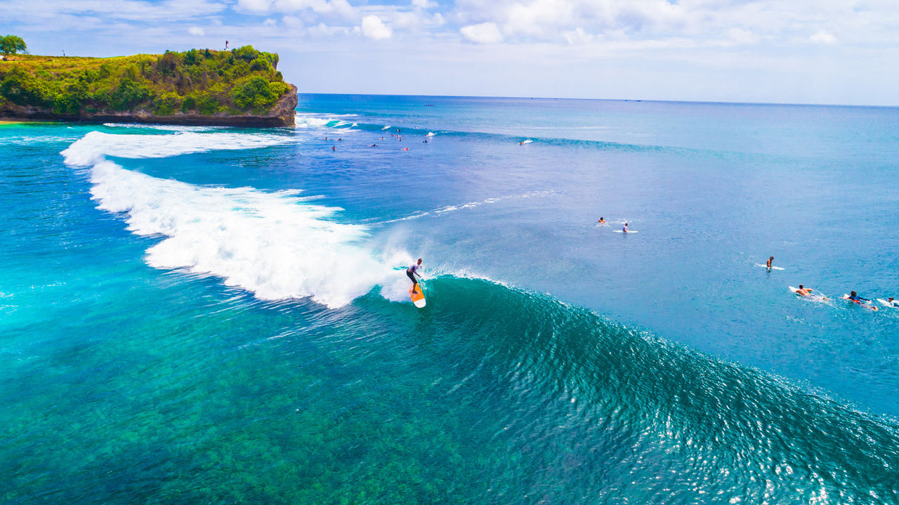 Surfers. Balangan beach. Bali, Indonesia.